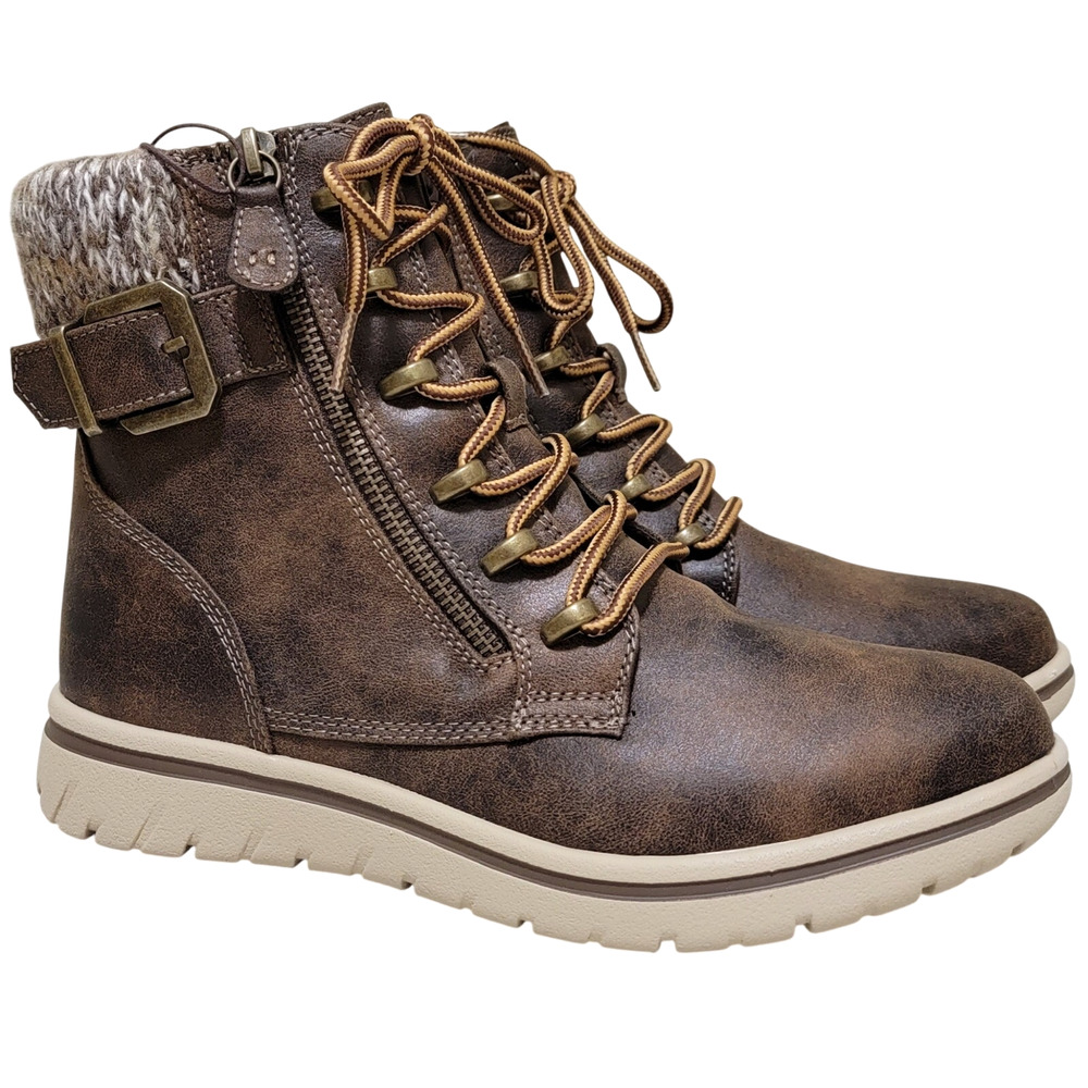Cliffs by White Mountain Women Hearten Hiker Combat Bootie Size US 8.5M Brown